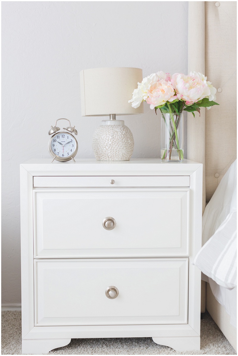 Cottage inspired house bedroom nightstand