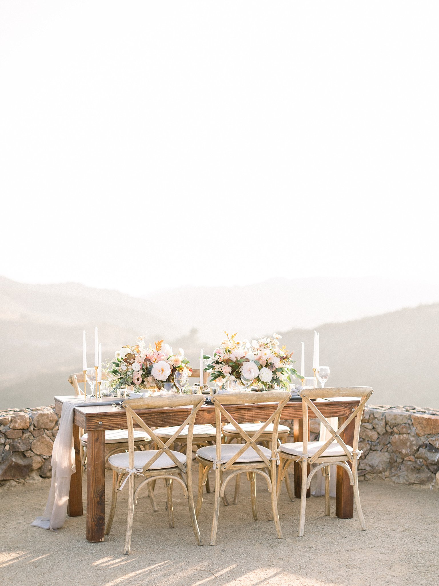 sunset wedding tables