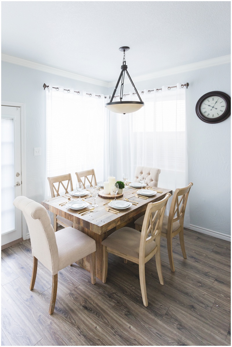 West Elm reclaimed wood dining room table